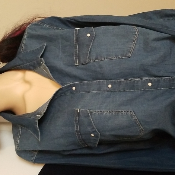 Calvin Klein denim blouse - Picture 5 of 15